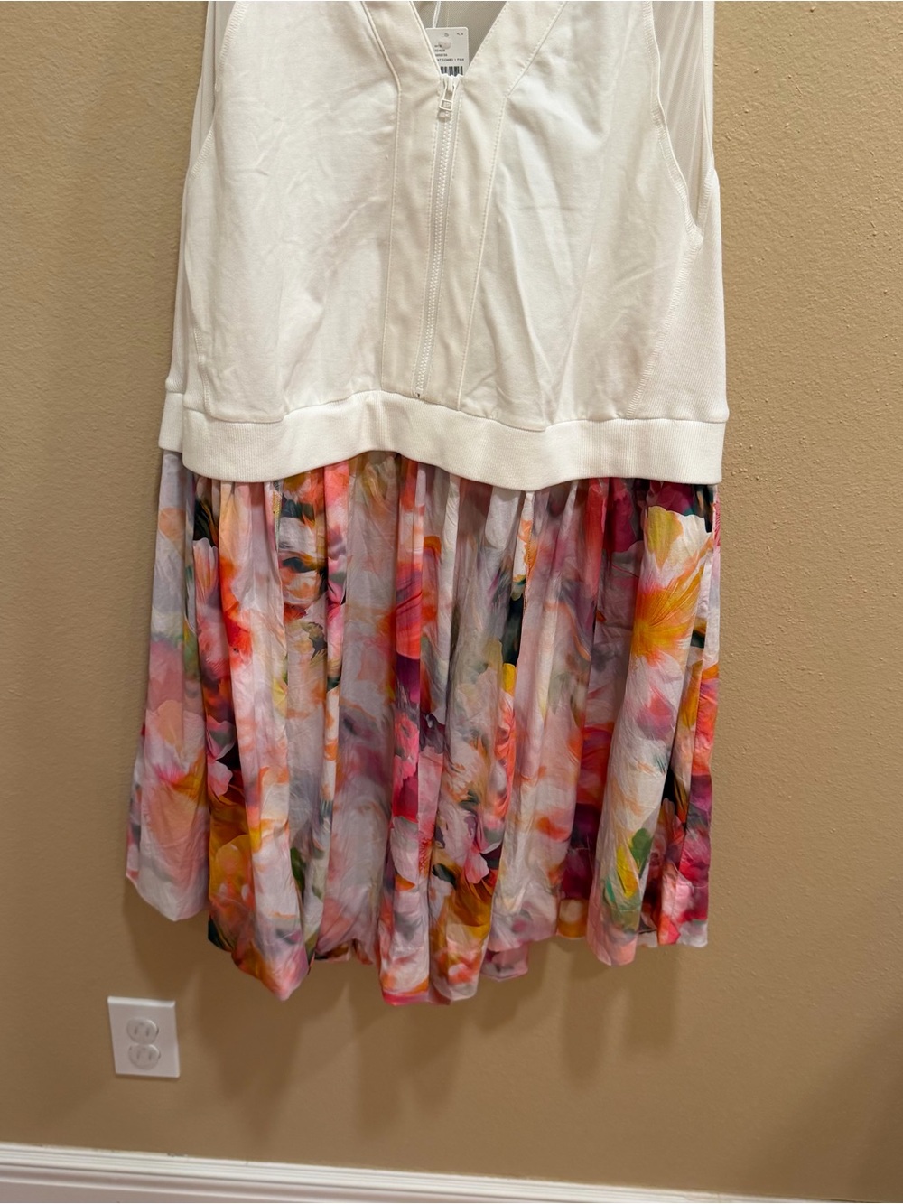 Anthropologie Daily Practice White Watercolor Mini Dress 3X - Picture 7 of 12